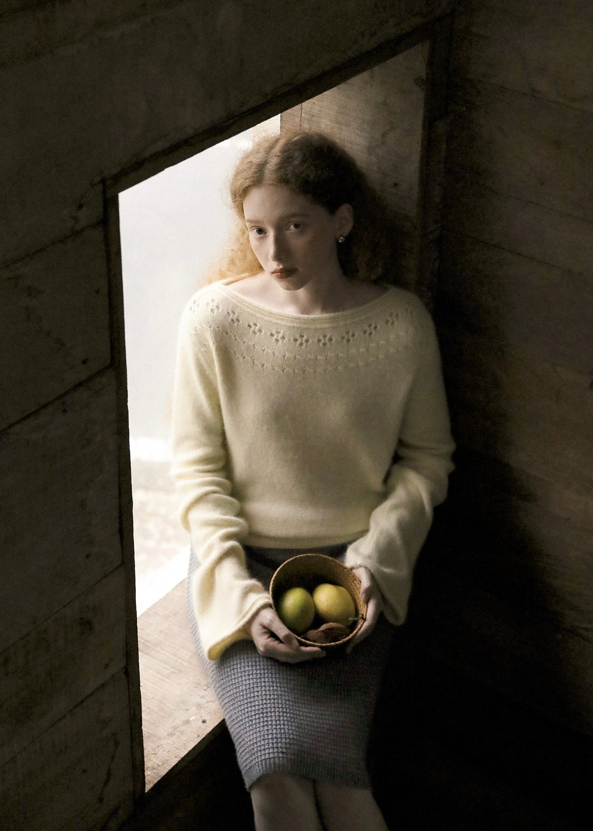 Soft Reverie Eyelet Knit Sweater(2COLOR)
