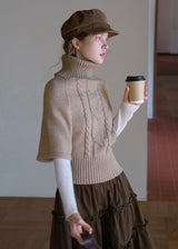 Old Memory Vintage Cable Wool Turtleneck Sweater