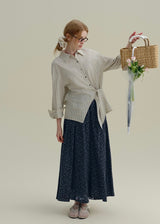Striped Tie-Waist Wrap Vintage Shirt