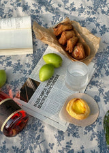 Claire Bleu Vintage Floral Tablecloth & Picnic Throw