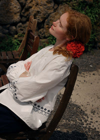 The Sunday Letter Embroidered Vintage Cotton Blouse