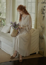 Echoes of Time Classic Stripe Long Sleeve Dress