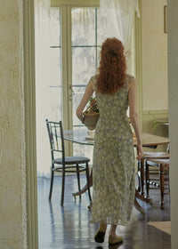 Morning Herb Garden Floral Ruffle Dress