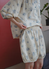 Blue Breeze Cotton Gauze Pajama Set Floral Loose Fit Summer Homewear