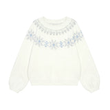Snowfall Nordic Fair Isle Fuzzy Knit Sweater(2COLOR)