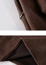 Autumn Muse Asymmetric High Waist Midi Skirt