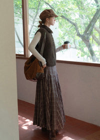 Brown Letter Vintage Knit Vest