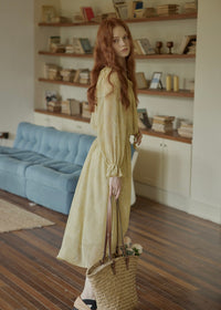 Aurélie Oil Painting Waist Tie Maxi Dress