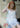 Lucile White Flutter Sleeve Lace Square Neck Blouse