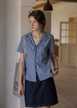 Montmartre Embroidered Tie-Front Cotton Blouse