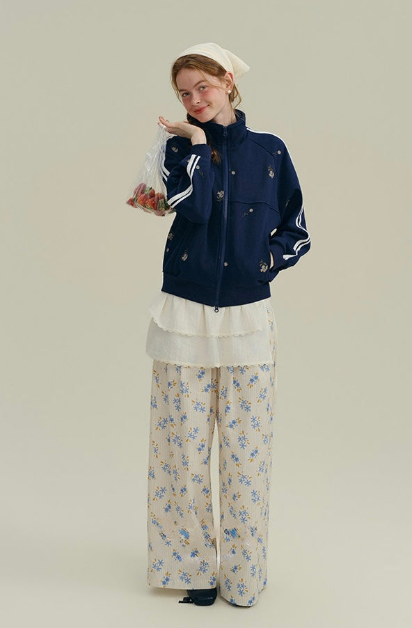 Little Blossom Vintage Zip Track Jacket