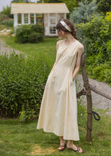 'Afternoon Sunshine' Patchwork Sleeveless Cotton Dress