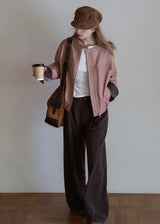 Muted Rose Vintage Faux Leather Jacket