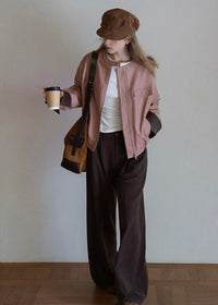 Muted Rose Vintage Faux Leather Jacket