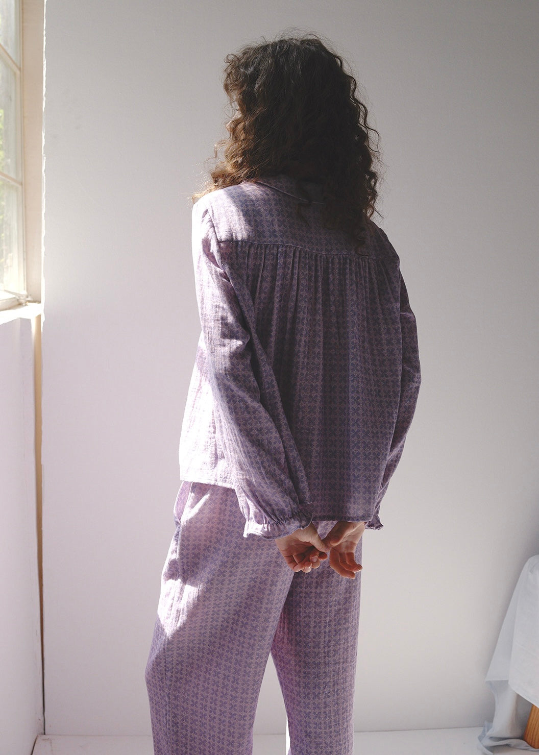 Lavender Clover Cotton Gauze long-sleeve Pajama Set