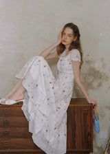 Petal Notes Vintage Embroidered Lace Dress