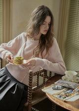 Romantic Wrap Button Knit Cardigan(2COLOR)