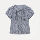Mirelle Ribbon Frill Vintage Stripe Blouse