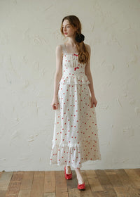 Strawberry Waltz Vintage Ruffle Lace Sleeveless Dress