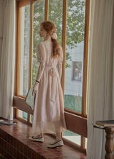 Blush Verse Soft Pink Embroidered Vintage Dress