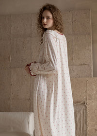 Rosalie Dream Vintage Floral Ruffle Sleepwear Nightdress(2COLOR)