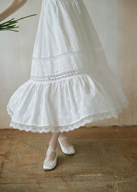 Élise Broderie White Dress | Romantic Lace Cotton Maxi Dress