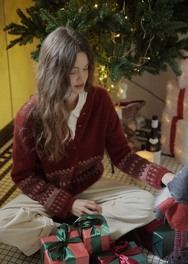 Christmas Nordic Knit Cardigan Sweater(2COLOR)