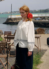 The Sunday Letter Embroidered Vintage Cotton Blouse