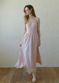 Rosée du Matin Dress | Soft Pink Floral Summer Slip Dress