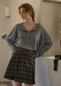 Soft Ease Henley Long Sleeve Pullover(3COLOR)