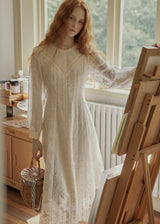 Heirloom Embroidered Vintage White Maxi Dress