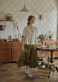 Soft Letter Blouse | Vintage Lace V-Neck Top