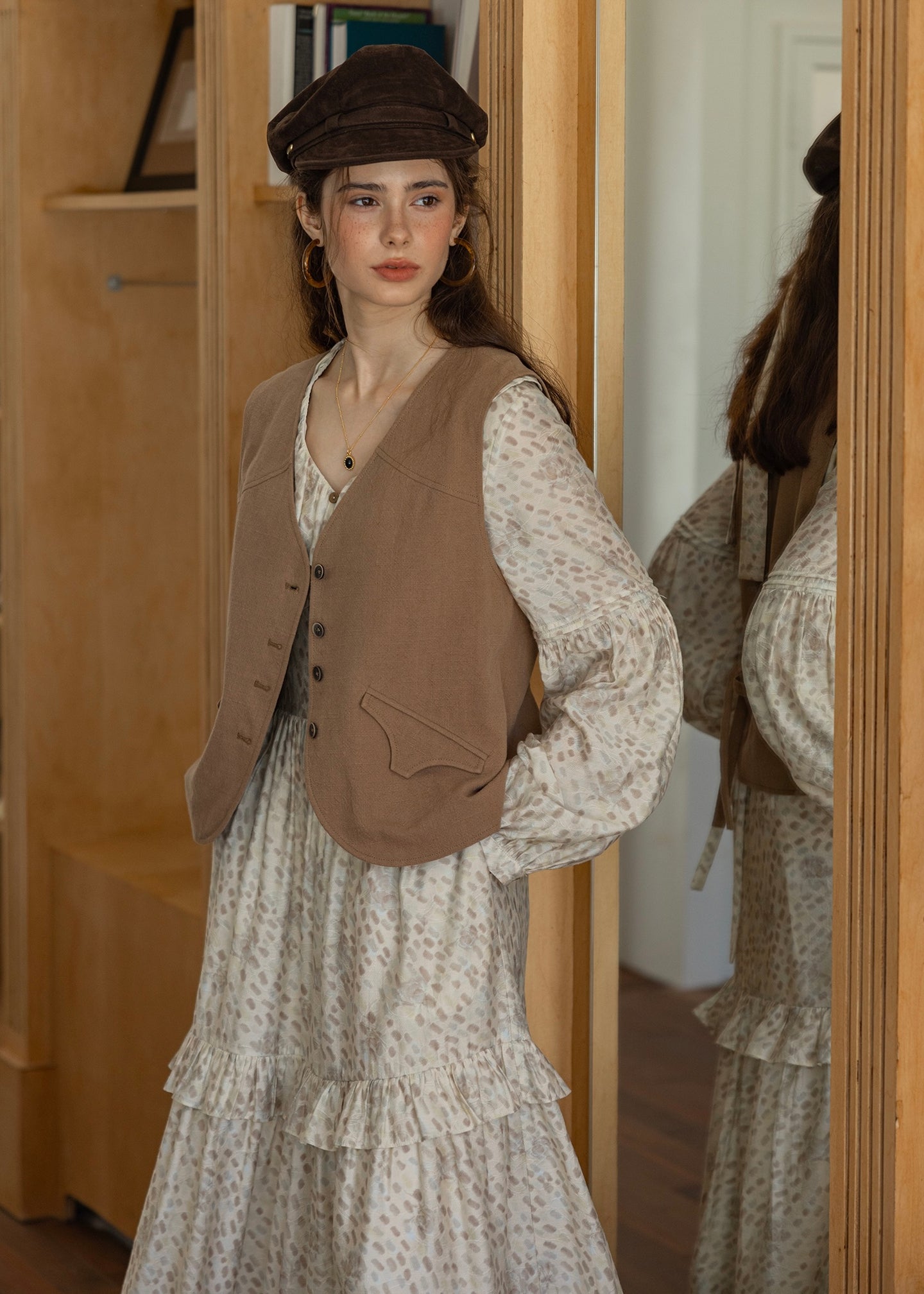Classic Vintage Layered Vest(2COLOR)
