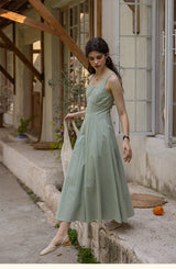 Picnic Breeze Dress | Gingham Check Sleeveless Flare Summer Dress(2COLOR)