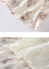 Whispering Bloom Skirt | Romantic Cream Floral Tiered Skirt