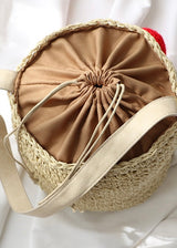 Sweet Cherry Woven Straw Summer Tote Bag
